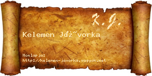 Kelemen Jávorka névjegykártya
